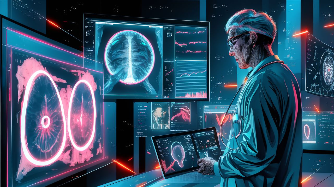 An illustration showcasing AIpowered medical im